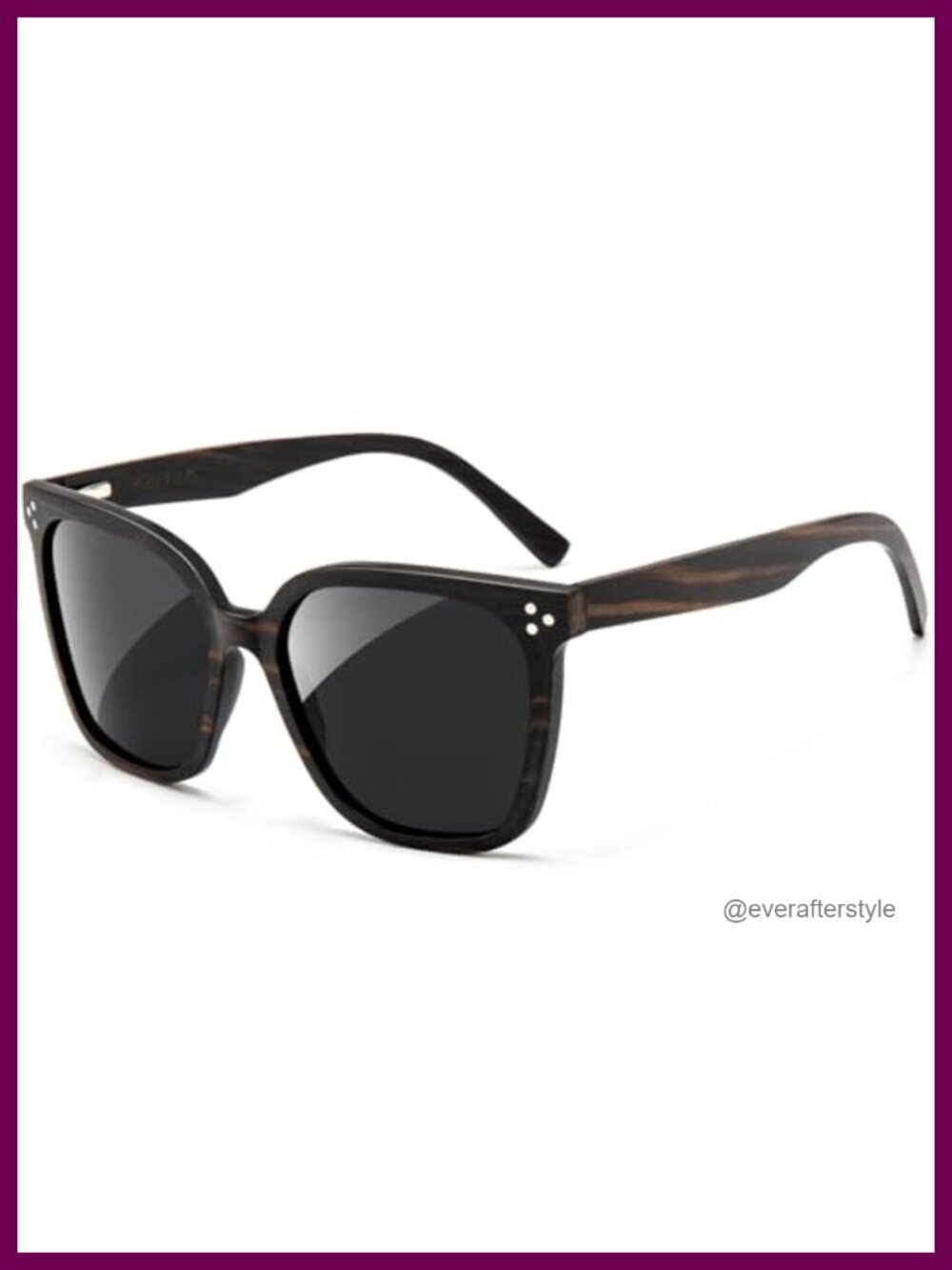 Oversized Ebony Wood Sunglasses Polarized UV400 Retro Vintage Square Sunnies